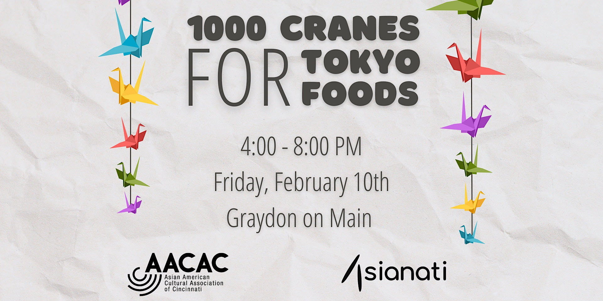1000 Crane Fundraiser for Tokyo Foods