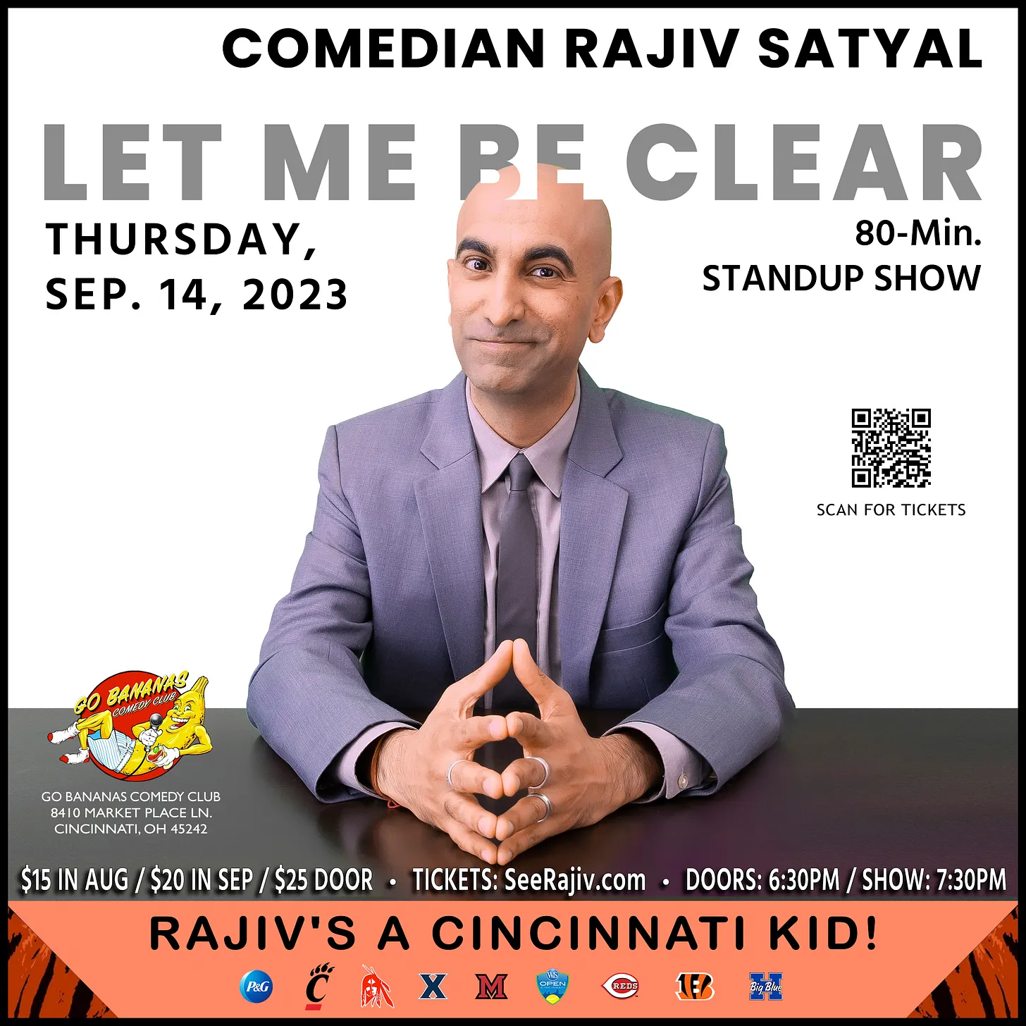 Rajiv Satyal Comedy Show Cincinnati Ohio September 14 2023